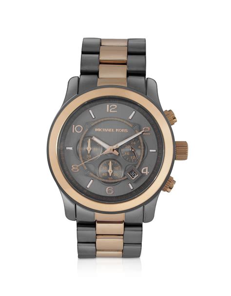 michael kors oversized runway watch womens|Michael Kors black runway watch.